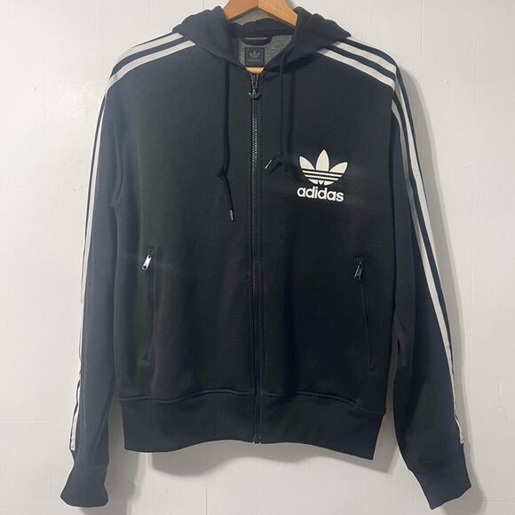 adidas Tops - Adidas Vintage Y2K Throwback Zip Up Hoodie Sweatshirt Track Jacket Size M